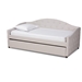 Baxton Studio Becker Modern and Contemporary Transitional Beige Fabric Upholstered Twin Size Daybed with Trundle