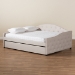 Baxton Studio Becker Modern and Contemporary Transitional Beige Fabric Upholstered Queen Size Daybed with Trundle - Becker-Beige-Daybed-Q/T