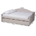 Baxton Studio Becker Modern and Contemporary Transitional Beige Fabric Upholstered Queen Size Daybed with Trundle - Becker-Beige-Daybed-Q/T
