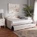 Baxton Studio Becker Modern and Contemporary Transitional Beige Fabric Upholstered Queen Size Daybed with Trundle - Becker-Beige-Daybed-Q/T