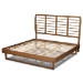 Baxton Studio Lucie Modern and Contemporary Walnut Brown Finished Wood King Size Platform Bed - Lucie-Ash Walnut-King