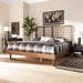 Baxton Studio Lucie Modern and Contemporary Walnut Brown Finished Wood King Size Platform Bed - Lucie-Ash Walnut-King