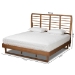 Baxton Studio Lucie Modern and Contemporary Walnut Brown Finished Wood King Size Platform Bed - Lucie-Ash Walnut-King