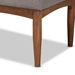 Baxton Studio Sanford Mid-Century Modern Grey Fabric Upholstered and Walnut Brown Finished Wood 2-Piece Dining Nook Banquette Set - BBT8051.11-Grey/Walnut-2PC SF Bench