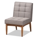 Baxton Studio Sanford Mid-Century Modern Grey Fabric Upholstered and Walnut Brown Finished Wood Dining Chair