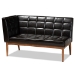 Baxton Studio Sanford Mid-Century Modern Dark Brown Faux Leather Upholstered and Walnut Brown Finished Wood 5-Piece Dining Nook Set - BBT8051.11-Dark Brown/Walnut-5PC Dining Nook Set