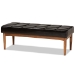 Baxton Studio Sanford Mid-Century Modern Dark Brown Faux Leather Upholstered and Walnut Brown Finished Wood 5-Piece Dining Nook Set - BBT8051.11-Dark Brown/Walnut-5PC Dining Nook Set