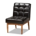 Baxton Studio Sanford Mid-Century Modern Dark Brown Faux Leather Upholstered and Walnut Brown Finished Wood 5-Piece Dining Nook Set - BBT8051.11-Dark Brown/Walnut-5PC Dining Nook Set