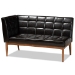Baxton Studio Sanford Mid-Century Modern Dark Brown Faux Leather Upholstered and Walnut Brown Finished Wood 2-Piece Dining Nook Banquette Set - BBT8051.11-Dark Brown/Walnut-2PC SF Bench