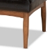 Baxton Studio Sanford Mid-Century Modern Dark Brown Faux Leather Upholstered and Walnut Brown Finished Wood 2-Piece Dining Nook Banquette Set - BBT8051.11-Dark Brown/Walnut-2PC SF Bench