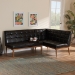 Baxton Studio Sanford Mid-Century Modern Dark Brown Faux Leather Upholstered and Walnut Brown Finished Wood 2-Piece Dining Nook Banquette Set - BBT8051.11-Dark Brown/Walnut-2PC SF Bench