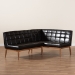 Baxton Studio Sanford Mid-Century Modern Dark Brown Faux Leather Upholstered and Walnut Brown Finished Wood 2-Piece Dining Nook Banquette Set - BBT8051.11-Dark Brown/Walnut-2PC SF Bench