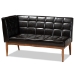 Baxton Studio Sanford Mid-Century Modern Dark Brown Faux Leather Upholstered and Walnut Brown Finished Wood 3-Piece Dining Nook Set - BBT8051.11-Dark Brown/Walnut-3PC Dining Nook Set