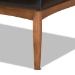 Baxton Studio Sanford Mid-Century Modern Dark Brown Faux Leather Upholstered and Walnut Brown Finished Wood 3-Piece Dining Nook Set - BBT8051.11-Dark Brown/Walnut-3PC Dining Nook Set