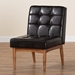 Baxton Studio Sanford Mid-Century Modern Dark Brown Faux Leather Upholstered and Walnut Brown Finished Wood Dining Chair - BBT8051.11-Dark Brown/Walnut-CC