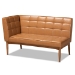 Baxton Studio Sanford Mid-Century Modern Tan Faux Leather Upholstered and Walnut Brown Finished Wood 5-Piece Dining Nook Set - BBT8051.11-Tan/Walnut-5PC Dining Nook Set