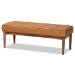 Baxton Studio Sanford Mid-Century Modern Tan Faux Leather Upholstered and Walnut Brown Finished Wood 5-Piece Dining Nook Set - BBT8051.11-Tan/Walnut-5PC Dining Nook Set