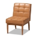 Baxton Studio Sanford Mid-Century Modern Tan Faux Leather Upholstered and Walnut Brown Finished Wood 5-Piece Dining Nook Set - BBT8051.11-Tan/Walnut-5PC Dining Nook Set