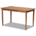 Baxton Studio Sanford Mid-Century Modern Tan Faux Leather Upholstered and Walnut Brown Finished Wood 5-Piece Dining Nook Set - BBT8051.11-Tan/Walnut-5PC Dining Nook Set