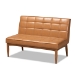 Baxton Studio Sanford Mid-Century Modern Tan Faux Leather Upholstered and Walnut Brown Finished Wood 4-Piece Dining Nook Set - BBT8051.11-Tan/Walnut-4PC Dining Nook Set