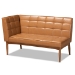 Baxton Studio Sanford Mid-Century Modern Tan Faux Leather Upholstered and Walnut Brown Finished Wood 4-Piece Dining Nook Set - BBT8051.11-Tan/Walnut-4PC Dining Nook Set