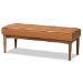 Baxton Studio Sanford Mid-Century Modern Tan Faux Leather Upholstered and Walnut Brown Finished Wood 4-Piece Dining Nook Set - BBT8051.11-Tan/Walnut-4PC Dining Nook Set