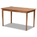Baxton Studio Sanford Mid-Century Modern Tan Faux Leather Upholstered and Walnut Brown Finished Wood 4-Piece Dining Nook Set - BBT8051.11-Tan/Walnut-4PC Dining Nook Set