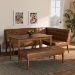 Baxton Studio Sanford Mid-Century Modern Tan Faux Leather Upholstered and Walnut Brown Finished Wood 4-Piece Dining Nook Set - BBT8051.11-Tan/Walnut-4PC Dining Nook Set