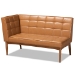 Baxton Studio Sanford Mid-Century Modern Tan Faux Leather Upholstered and Walnut Brown Finished Wood 3-Piece Dining Nook Set - BBT8051.11-Tan/Walnut-3PC Dining Nook Set