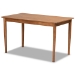 Baxton Studio Sanford Mid-Century Modern Tan Faux Leather Upholstered and Walnut Brown Finished Wood 3-Piece Dining Nook Set - BBT8051.11-Tan/Walnut-3PC Dining Nook Set