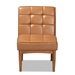 Baxton Studio Sanford Mid-Century Modern Tan Faux Leather Upholstered and Walnut Brown Finished Wood Dining Chair - BBT8051.11-Tan/Walnut-CC