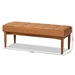 Baxton Studio Sanford Mid-Century Modern Tan Faux Leather Upholstered and Walnut Brown Finished Wood Dining Bench - BBT8051.11-Tan/Walnut-Bench