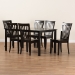 Baxton Studio Erion Modern and Contemporary Dark Brown Finished Wood 7-Piece Dining Set - Erion-Dark Brown-7PC Dining Set