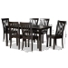 Baxton Studio Erion Modern and Contemporary Dark Brown Finished Wood 7-Piece Dining Set - Erion-Dark Brown-7PC Dining Set