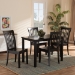 Baxton Studio Erion Modern and Contemporary Dark Brown Finished Wood 5-Piece Dining Set - Erion-Dark Brown-5PC Dining Set