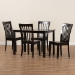 Baxton Studio Erion Modern and Contemporary Dark Brown Finished Wood 5-Piece Dining Set - Erion-Dark Brown-5PC Dining Set