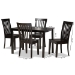 Baxton Studio Erion Modern and Contemporary Dark Brown Finished Wood 5-Piece Dining Set - Erion-Dark Brown-5PC Dining Set
