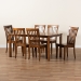 Baxton Studio Erion Modern and Contemporary Walnut Brown Finished Wood 7-Piece Dining Set - Erion-Walnut-7PC Dining Set