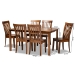 Baxton Studio Erion Modern and Contemporary Walnut Brown Finished Wood 7-Piece Dining Set - Erion-Walnut-7PC Dining Set