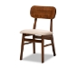 Baxton Studio Euclid Mid-Century Modern Sand Fabric Upholstered and Walnut Brown Finished Wood 5-Piece Dining Set - RH369C-Sand/Walnut-5PC Dining Set