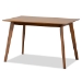 Baxton Studio Euclid Mid-Century Modern Sand Fabric Upholstered and Walnut Brown Finished Wood 5-Piece Dining Set - RH369C-Sand/Walnut-5PC Dining Set