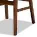 Baxton Studio Euclid Mid-Century Modern Sand Fabric Upholstered and Walnut Brown Finished Wood 5-Piece Dining Set - RH369C-Sand/Walnut-5PC Dining Set