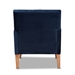 Baxton Studio Eri Contemporary Glam and Luxe Navy Blue Velvet Upholstered and Walnut Brown Finished Wood Armchair - RAC516-AC-Navy Blue Velvet/Walnut-CC