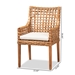 Baxton Studio Saoka Modern and Contemporary Natural Brown Finished Wood and Rattan Dining Chair - Saoka-Natural-DC