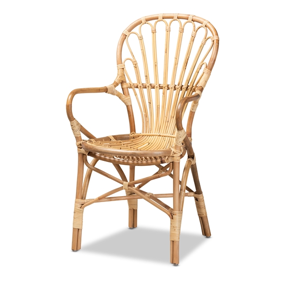 Baxton Studio Sheraton Modern and Contemporary Natural Finished Rattan Armchair