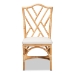 bali & pari Sonia Modern and Contemporary Natural Finished Rattan Dining Chair - Sonia-Natural-DC No Arm