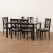 Baxton Studio Verner Modern and Contemporary Grey Fabric Upholstered and Dark Brown Finished Wood  7-Piece Dining Set - RH330C-Grey/Dark Brown-7PC Dining Set