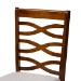 Baxton Studio Lanier Modern and Contemporary Grey Fabric Upholstered and Walnut Brown Finished Wood 7-Piece Dining Set - RH318C-Grey/Walnut-7PC Dining Set