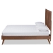 Baxton Studio Saki Mid-Century Modern Walnut Brown Finished Wood King Size Platform Bed - Saki-Ash Walnut-King