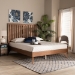 Baxton Studio Saki Mid-Century Modern Walnut Brown Finished Wood King Size Platform Bed - Saki-Ash Walnut-King